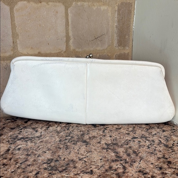 Chic White Leather Clutch - Picture 1 of 5